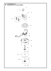 Blade Motor And Cutting Equipment Diagram and Parts List for 2020 Husqvarna Lawn Mower
