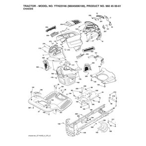 Chassis Diagram and Parts List for  Husqvarna Lawn Tractor