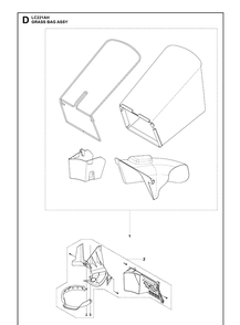 Bagger Diagram and Parts List for  Husqvarna Lawn Mower