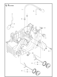 Fuel System Diagram and Parts List for 2013-01 Husqvarna Chainsaw
