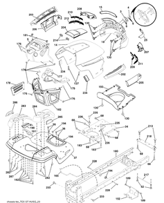 Chassis Diagram and Parts List for (96043004900)(2008-03) Husqvarna Lawn Mower