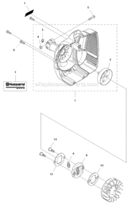Clutch Diagram and Parts List for  Husqvarna Trimmer