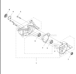 Crankcase Diagram and Parts List for  Husqvarna Trimmer
