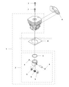 Part Location Diagram of 510223602 Husqvarna Piston Assembly