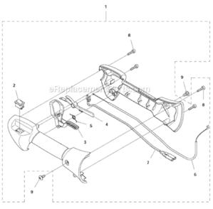 Throttle_Controls Diagram and Parts List for  Husqvarna Trimmer