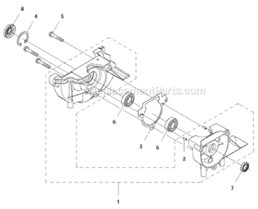 Crankcase Diagram and Parts List for  Husqvarna Trimmer