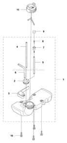 Fuel_Tank Diagram and Parts List for  Husqvarna Trimmer