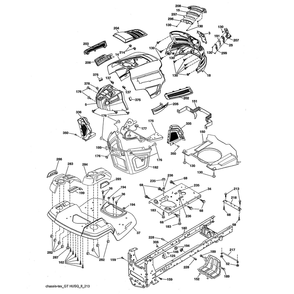 Chassis Diagram and Parts List for  Husqvarna Lawn Tractor