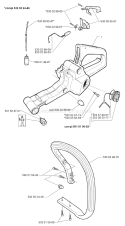 Page F Diagram and Parts List for 1998-09 Husqvarna Chainsaw