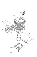 Page J Diagram and Parts List for 2003-01 Husqvarna Chainsaw
