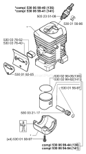 Page J Diagram and Parts List for 2001-09 Husqvarna Chainsaw