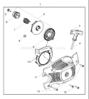 Page J Diagram and Parts List for 137 E 2005-09 Husqvarna Chainsaw
