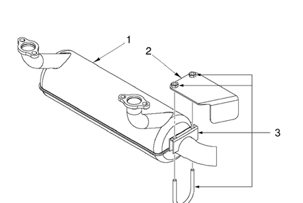 Muffler Diagram and Parts List for  Husqvarna Lawn Mower