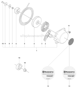 Starter Diagram and Parts List for 2007-05 Husqvarna Leaf Blower / Vacuum