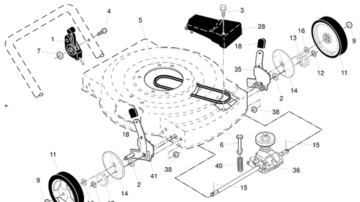Drive Diagram and Parts List for J55SL (96121001802)(2009-08) Husqvarna Lawn Mower