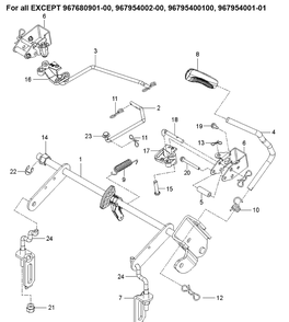 Mower Lift / Deck Lift 2 Diagram and Parts List for  Husqvarna Lawn Mower
