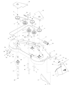 61 Inch Deck Diagram and Parts List for (968999718)(2007-11) Husqvarna Lawn Mower