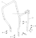 Handle and Controls Diagram and Parts List for 96193007305 - 2012-08 Husqvarna Snow Blower