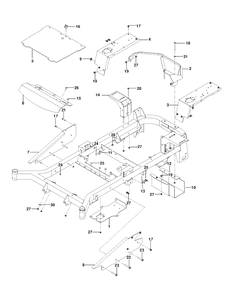 Frame Diagram and Parts List for (967277405)(2014-03) Husqvarna Lawn Mower