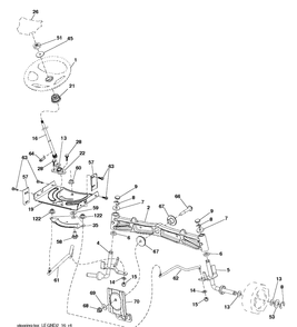 Steering Diagram and Parts List for (96043014201)(2012-12) Husqvarna Lawn Tractor