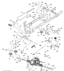 Drive Diagram and Parts List for (96043016200)(2012-09) Husqvarna Lawn Tractor