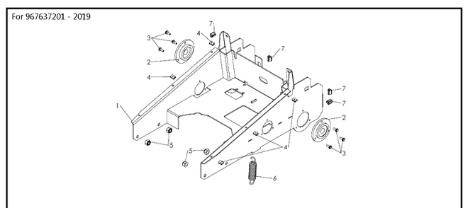 Frame 2 Diagram and Parts List for DBS51  Husqvarna Lawn Mower