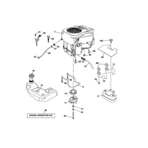 Engine Diagram and Parts List for  Husqvarna Lawn Tractor