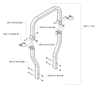Rops Diagram and Parts List for IZ5225TSPKOA 2006-02 Husqvarna Lawn Mower