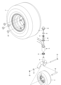 Wheels And Tires Diagram and Parts List for (96700380302)(2015-05) Husqvarna Lawn Mower