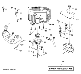 Engine Diagram and Parts List for (96043004900)(2008-03) Husqvarna Lawn Mower