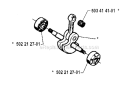 Crankshaft Diagram and Parts List for 1994-02 Husqvarna Brush Cutter