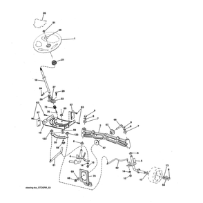 Steering Assembly Diagram and Parts List for  Husqvarna Lawn Tractor