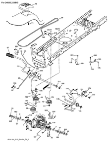 Drive Diagram and Parts List for (917243820)(2017-12) Husqvarna Lawn Tractor