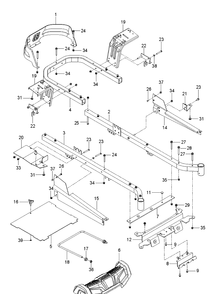 Frame Diagram and Parts List for (96795390300)(2018-10) Husqvarna Lawn Mower