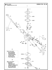 Carburetor 2 Diagram and Parts List for 20060100001-Current Husqvarna Brush Cutter