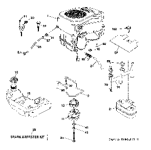 Engine Diagram and Parts List for  Husqvarna Lawn Tractor