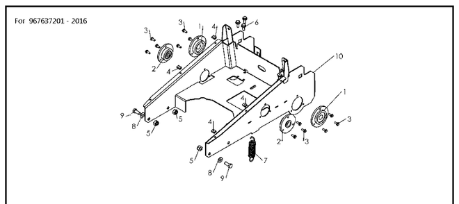Frame Diagram and Parts List for DBS51  Husqvarna Lawn Mower