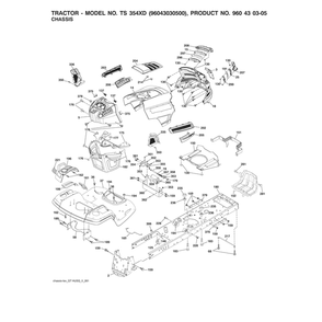 Chassis Diagram and Parts List for  Husqvarna Lawn Tractor