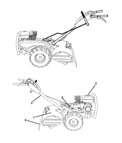 Decals Diagram and Parts List for  Husqvarna Tiller