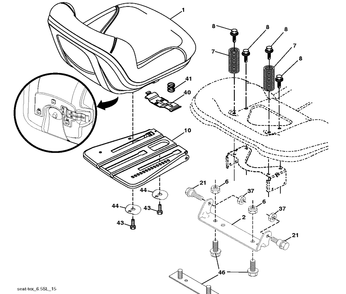 Seat Diagram and Parts List for  Husqvarna Lawn Tractor