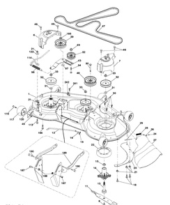 Mower Deck / Cutting Deck Diagram and Parts List for YTH24K48 (96045003500)(2011-08) Husqvarna Lawn Tractor