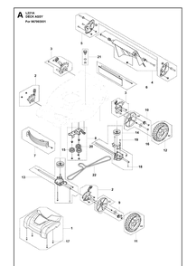 Mower Deck / Cutting Deck Diagram and Parts List for  Husqvarna Lawn Mower