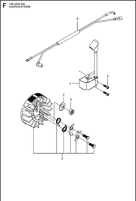 Ignition System Diagram and Parts List for  Husqvarna Chainsaw