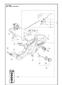 Handle Controls Diagram and Parts List for 2013-01 Husqvarna Chainsaw