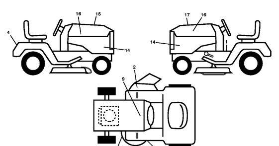Decals Diagram and Parts List for YTH24K48 (96045003500)(2011-08) Husqvarna Lawn Tractor