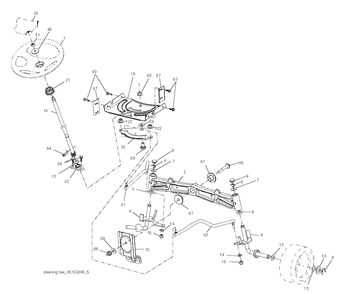 Steering Diagram and Parts List for (96043012301)(2011-08) Husqvarna Lawn Tractor