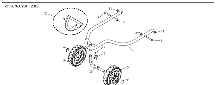 Support Wheel 2 Diagram and Parts List for DBS51  Husqvarna Lawn Mower