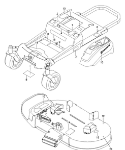 Decals Diagram and Parts List for  Husqvarna Lawn Mower