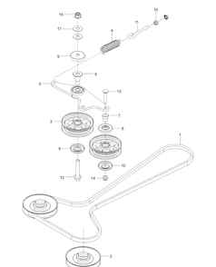 Hydraulic Frame Diagram and Parts List for  Husqvarna Lawn Mower