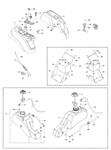Ignition System Diagram and Parts List for  Husqvarna Lawn Mower